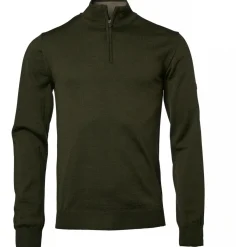 Chevalier - Aston Half Zip Merino Pullover - Merinopullover Dark Green Outlet