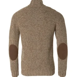 Chevalier - Groby Half Zip Wool Pullover - Wollpullover Saddle Brown Neps