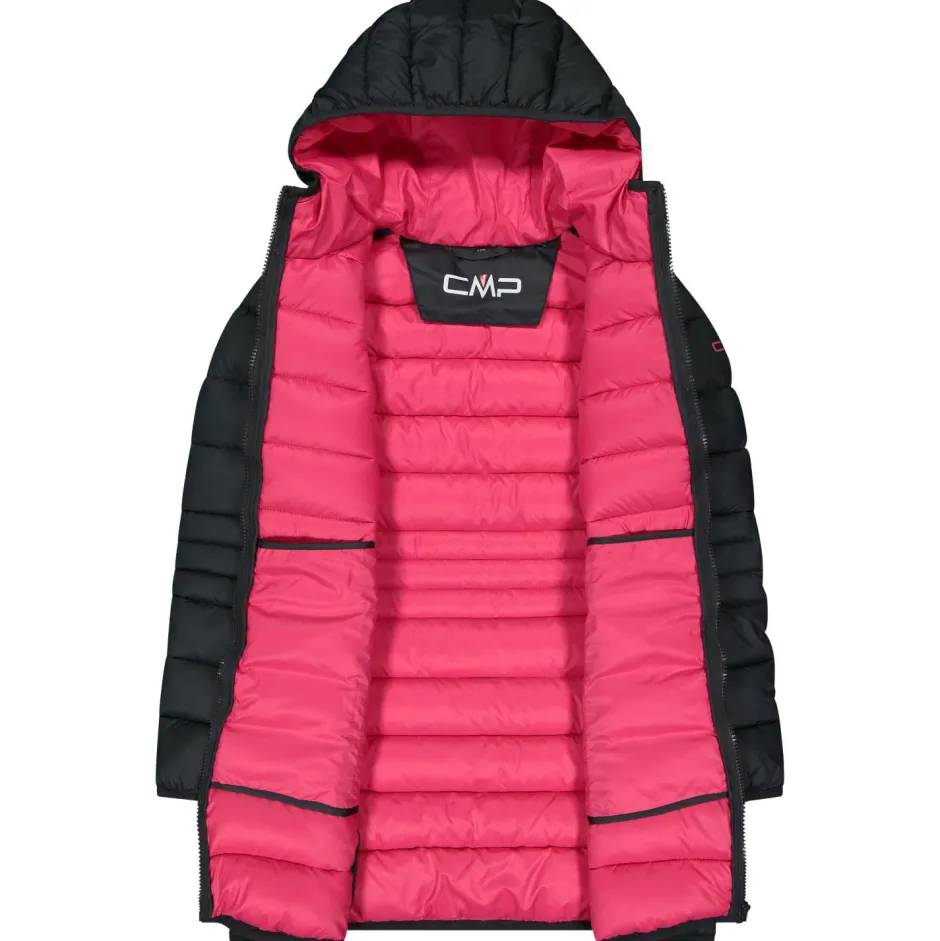 Kinder CMP - Girl's Down Coat Fix Hood Taffeta - Mantel