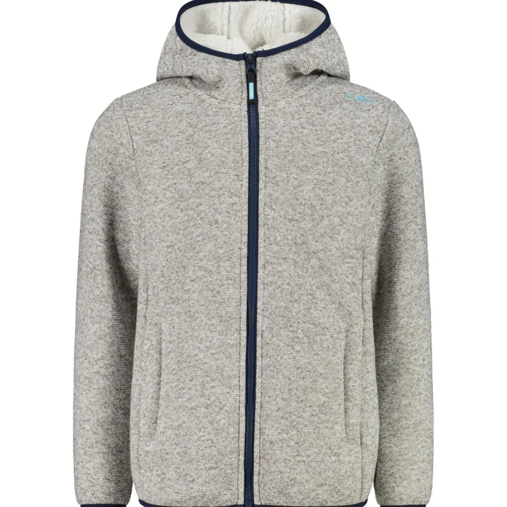 - Girl's Jacket Fix Hood Bonded Knitted w. Fur - Fleecejacke < CMP Online