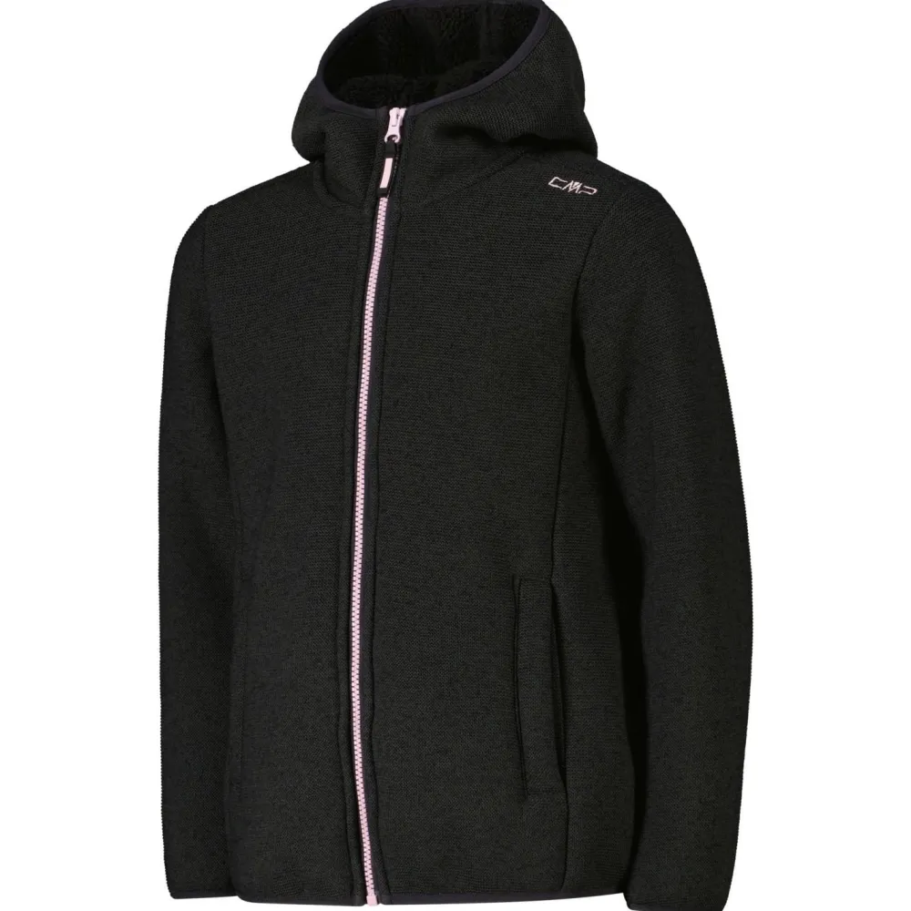 - Girl's Jacket Fix Hood Bonded Knitted w. Fur - Fleecejacke < CMP Online