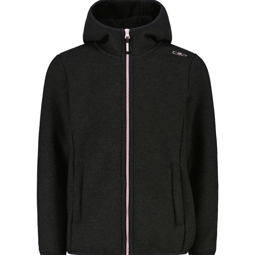 - Girl's Jacket Fix Hood Bonded Knitted w. Fur - Fleecejacke < CMP Online