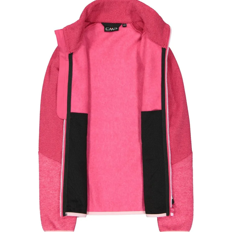 Kinder CMP - Girl's Jacket Jacquard Knitted Stripes - Fleecejacke