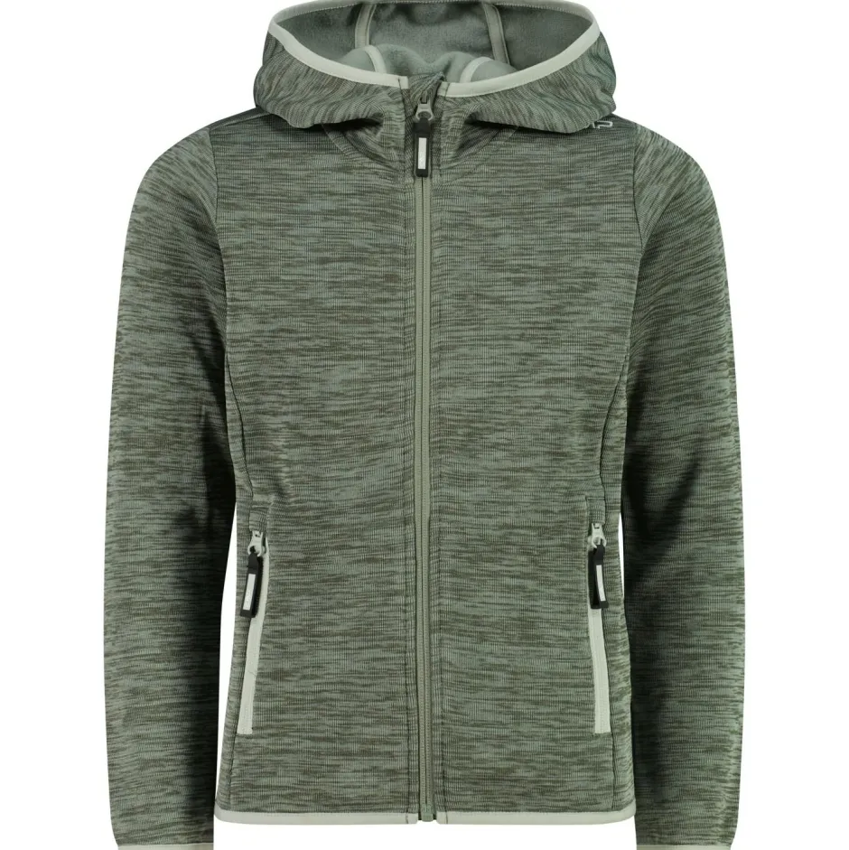 Kinder CMP - Girl's Jacquard Knitted Jacket Fix Hood - Fleecejacke