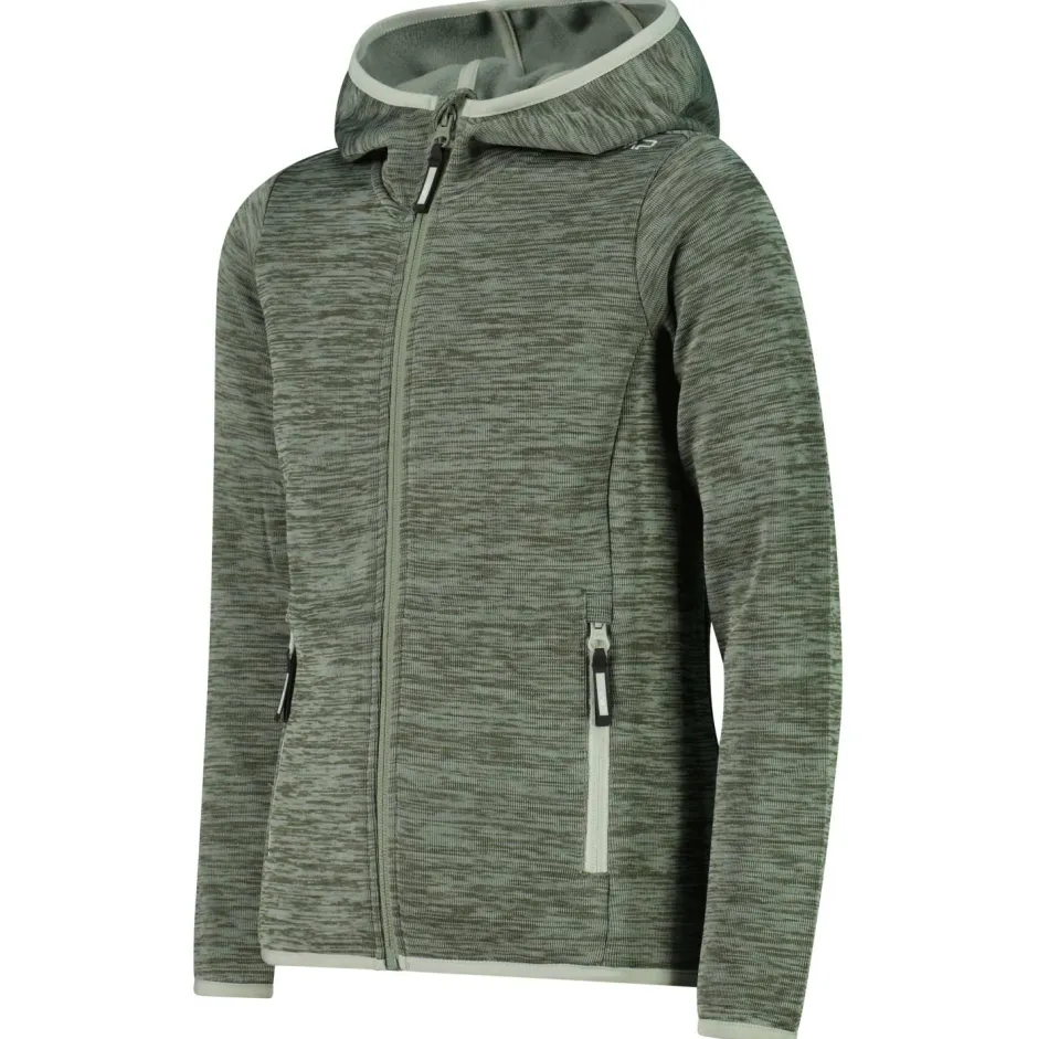 Kinder CMP - Girl's Jacquard Knitted Jacket Fix Hood - Fleecejacke