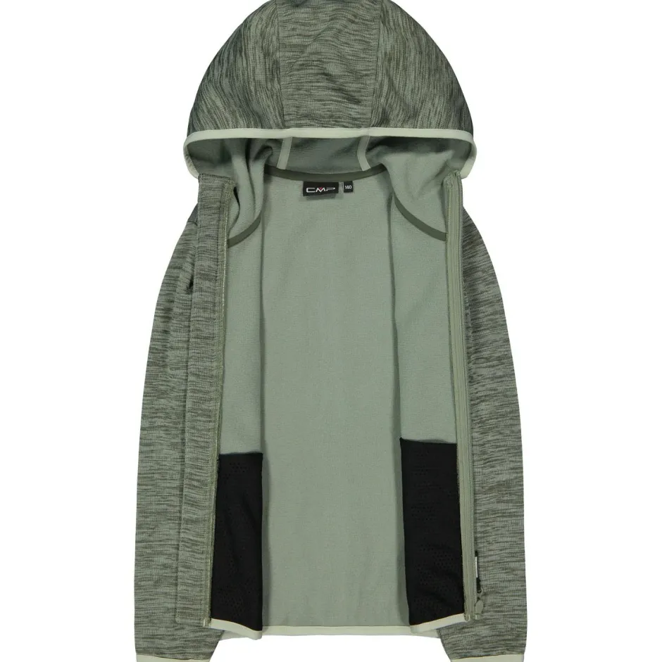 Kinder CMP - Girl's Jacquard Knitted Jacket Fix Hood - Fleecejacke