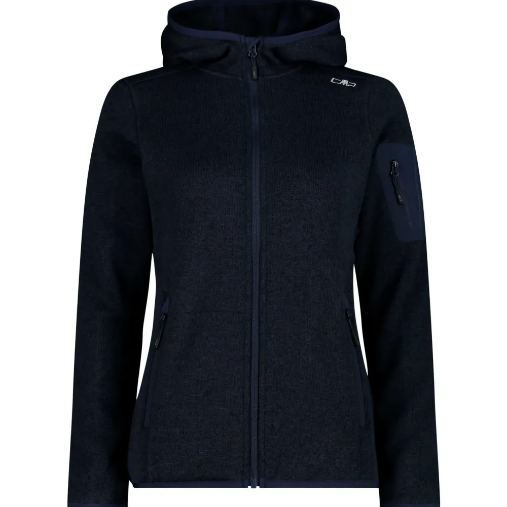 - Women's Jacket Fix Hood Jacquard Knitted 3H19826 - Fleecejacke < CMP Hot