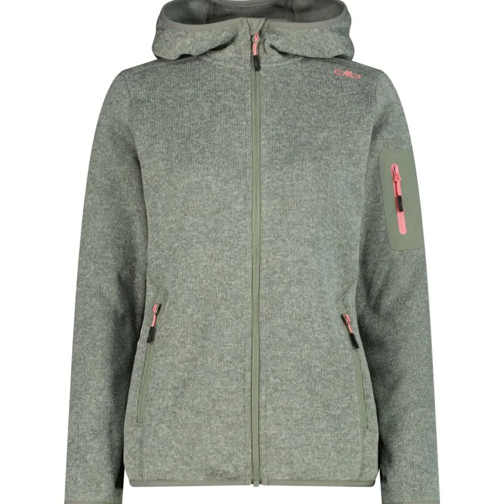 - Women's Jacket Fix Hood Jacquard Knitted 3H19826 - Fleecejacke < CMP Hot