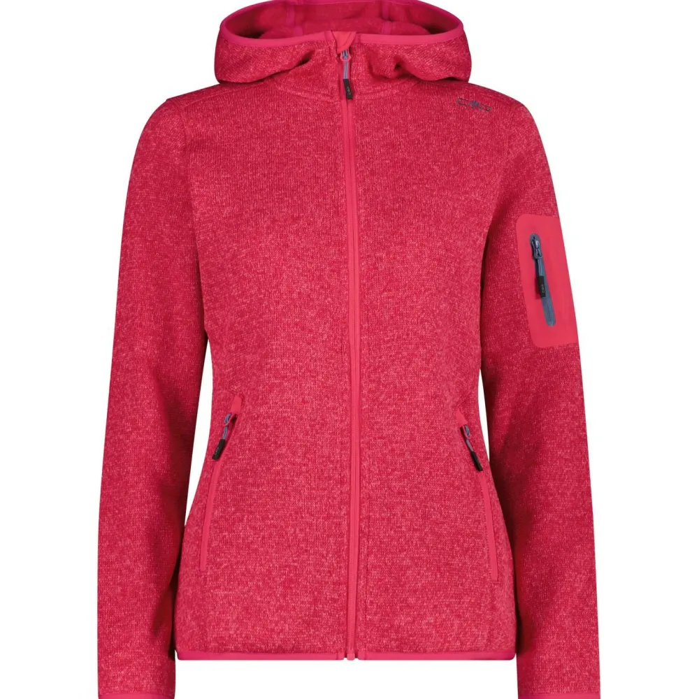 - Women's Jacket Fix Hood Jacquard Knitted 3H19826 - Fleecejacke < CMP Hot