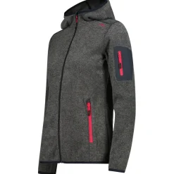 - Women's Jacket Fix Hood Jacquard Knitted Stripes - Fleecejacke < CMP Discount