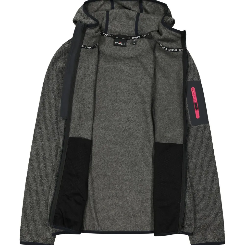 - Women's Jacket Fix Hood Jacquard Knitted Stripes - Fleecejacke < CMP Discount