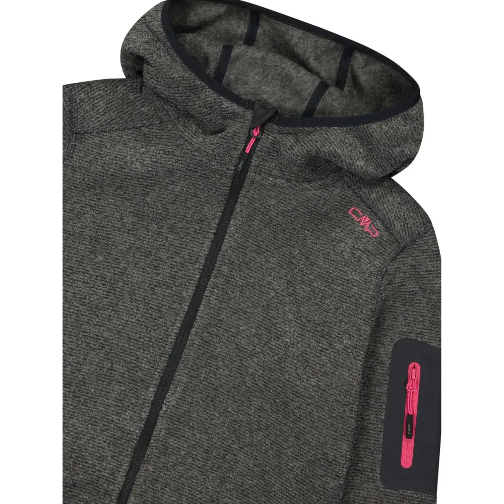 - Women's Jacket Fix Hood Jacquard Knitted Stripes - Fleecejacke < CMP Discount