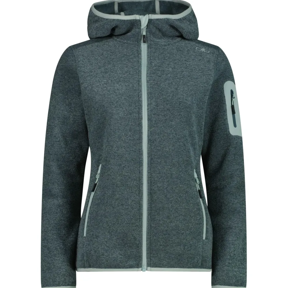- Women's Jacket Fix Hood Jacquard Knitted Stripes - Fleecejacke < CMP Discount