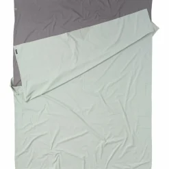 Cocoon Trekkingausrüstung-- TravelSheet Cotton ''Double'' - Reiseschlafsack Elephant Grey / Cactus Blue