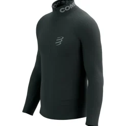 Compressport Laufbekleidung|Shirts, Hemden & Longsleeves-- 3D Thermo Half Zip L/S Top - Laufshirt Black
