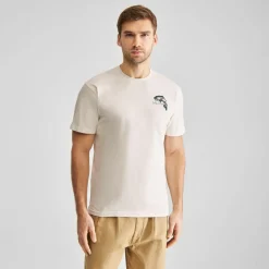 DEDICATED - T-Shirt Stockholm Cut Out Trout - T-Shirt Off-White Clearance
