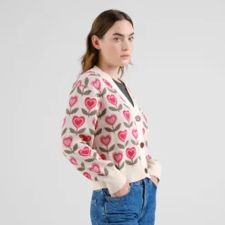 - Woen' Cardigan Kanan ove Fower - Puover < DEDICATED New