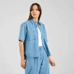- Woen' hirt tenvik Deni - Bue < DEDICATED Sale