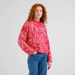 DEDICATED Pullover & Hoodies|Alltagsbekleidung-- Women's Sweater Limhamn Animal - Pullover True Red