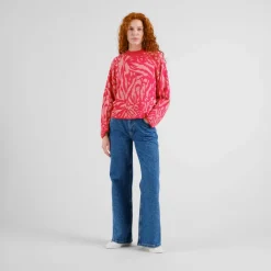 DEDICATED Pullover & Hoodies|Alltagsbekleidung-- Women's Sweater Limhamn Animal - Pullover True Red