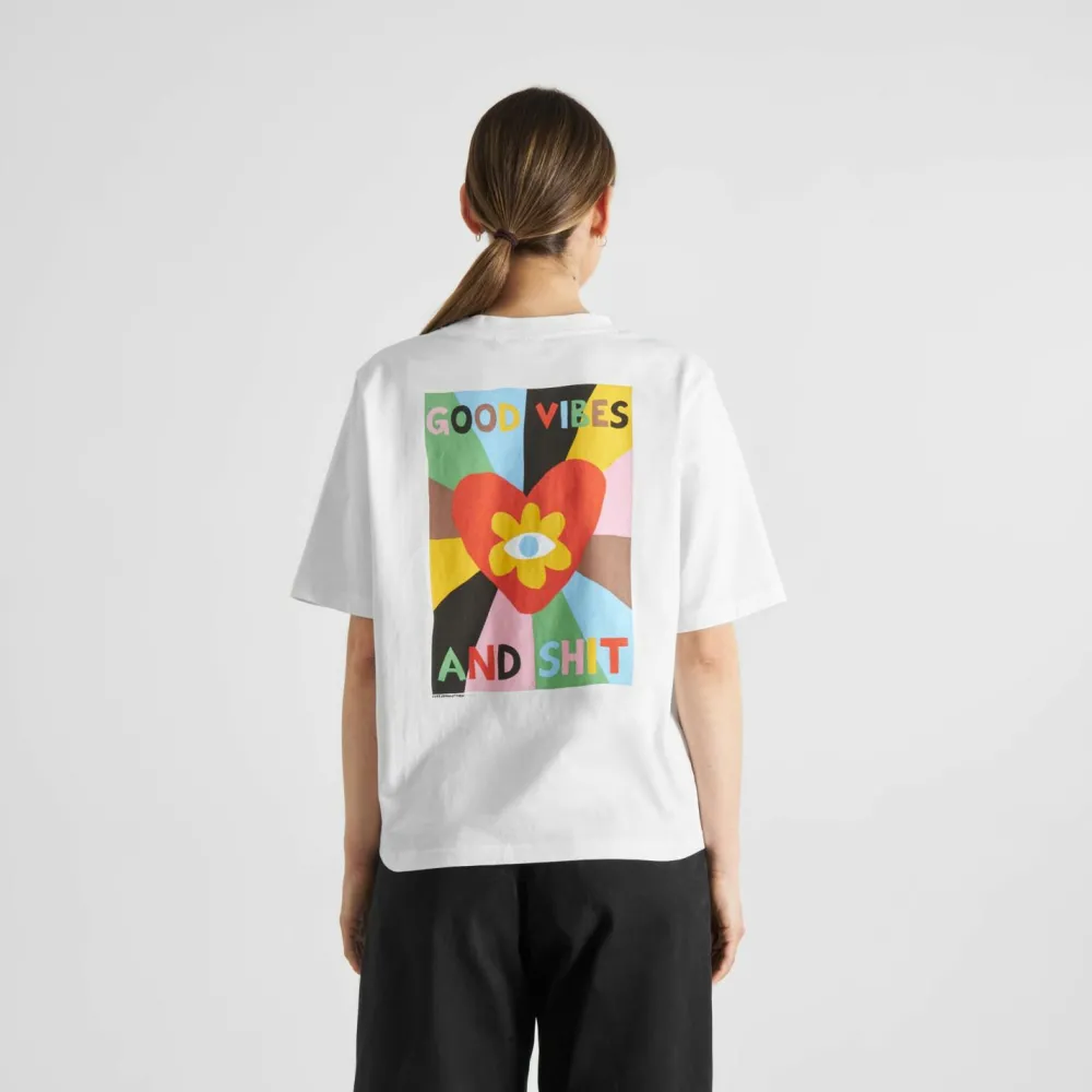 DEDICATED - Women's T-Shirt Vadstena Good Vibes - T-Shirt White Hot