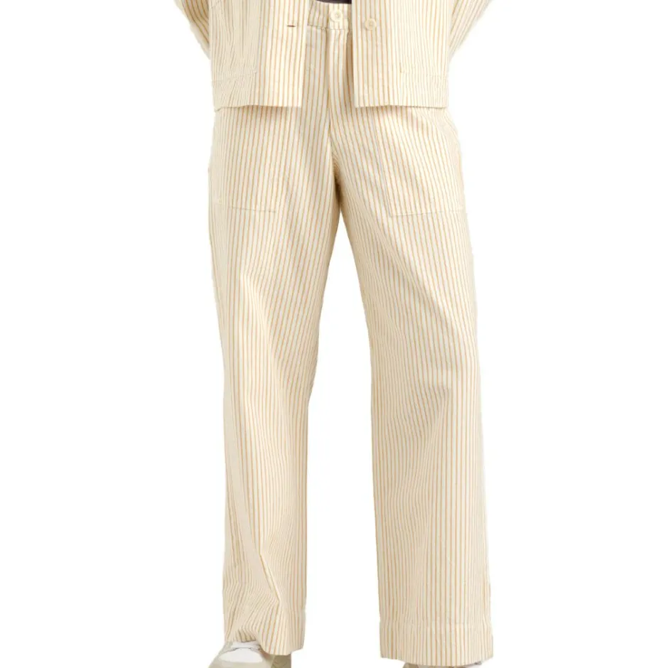 DEDICATED Hosen|Alltagsbekleidung-- Women's Workwear Pants Vara - Freizeithose Work Stripe / Yellow