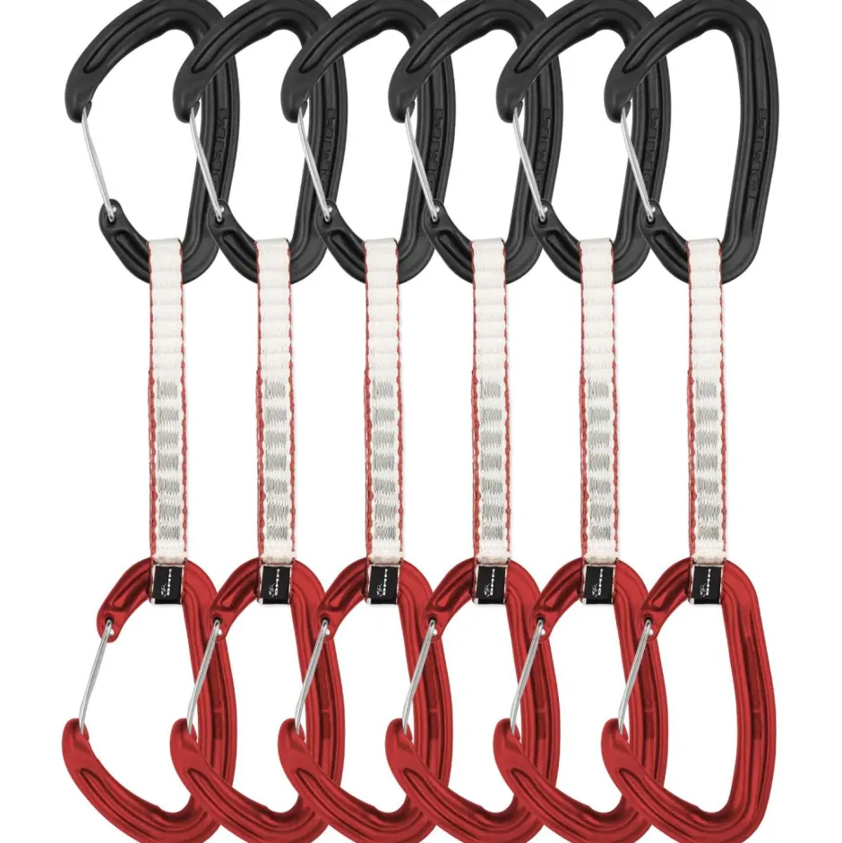 DMM Karabiner & Express-Sets|Express-Sets-- Alpha Wire Quickdraw 6 Pack - Express-Set Matt Grey / Red