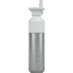 Dopper Trinkflaschen|Outdoor-Küche-- Steel x Flip Straw - Trinkflasche Steel / White