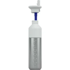 Dopper Trinkflaschen|Outdoor-Küche-- Steel x Flip Straw - Trinkflasche Steel / White