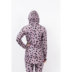 Eivy - Women's Icecold Ziphood Top - Longsleeve Woodrose Cheetah Clearance