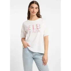 ELBSAND - Women's Livi - T-Shirt Cloud White / Mulitcolor Clearance