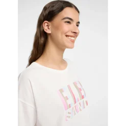 ELBSAND - Women's Livi - T-Shirt Cloud White / Mulitcolor Clearance