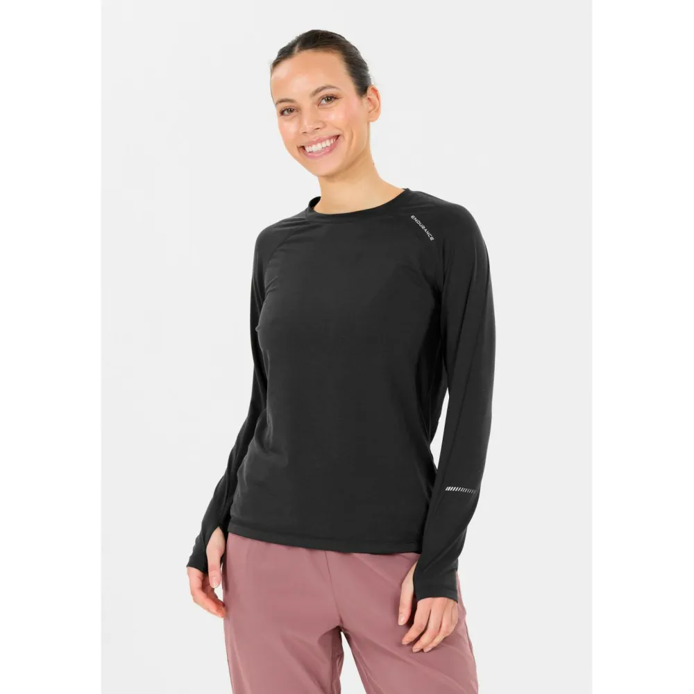 ENDURANCE - Women's Joan L/S Midlayer - Laufshirt Black Hot