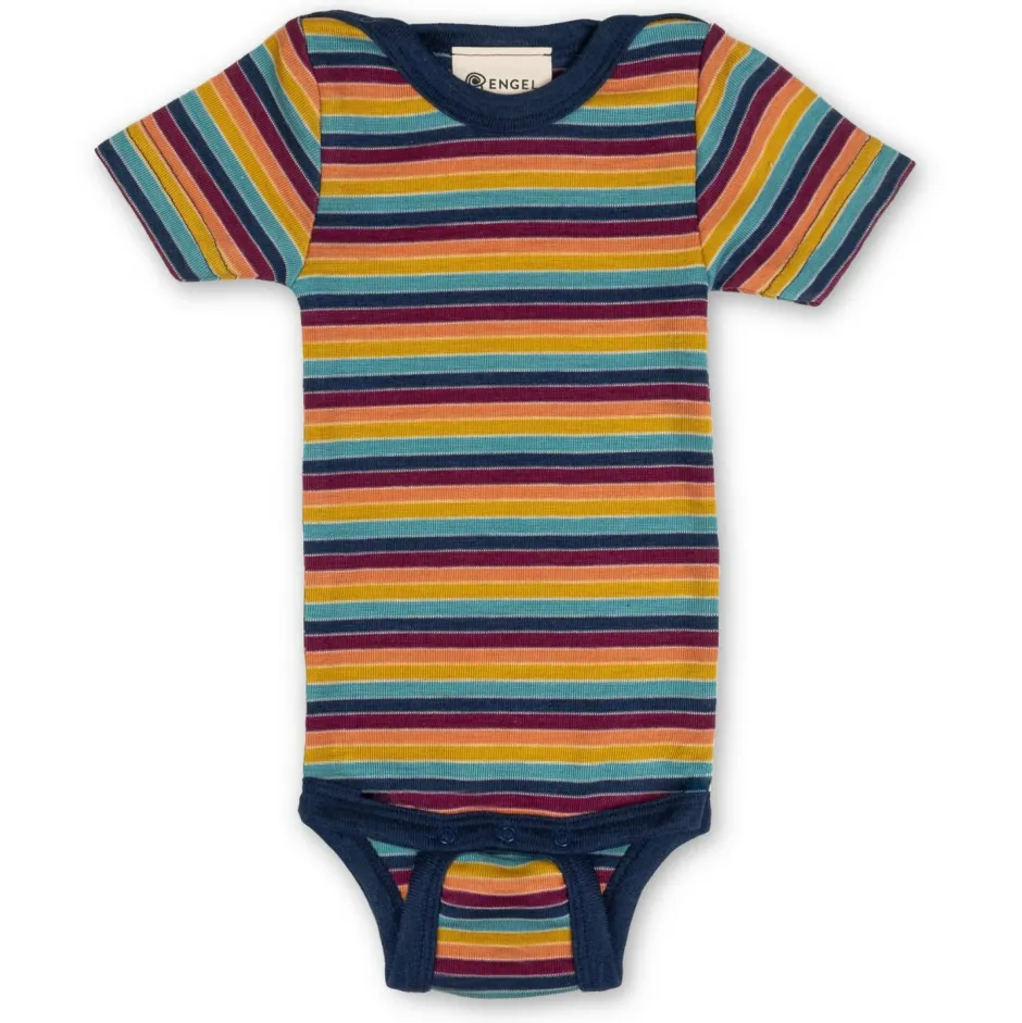 Engel Merinounterwäsche|Unterwäsche-- Baby-Body S/S Druckknöpfe an den Schultern - Alltagsunterwäsche Multicolour