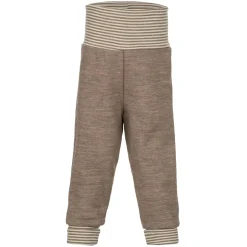Engel Alltagsbekleidung|Merinounterwäsche-- Baby-Hose Lang mit Nabelbund - Fleecehose Walnuss Melange
