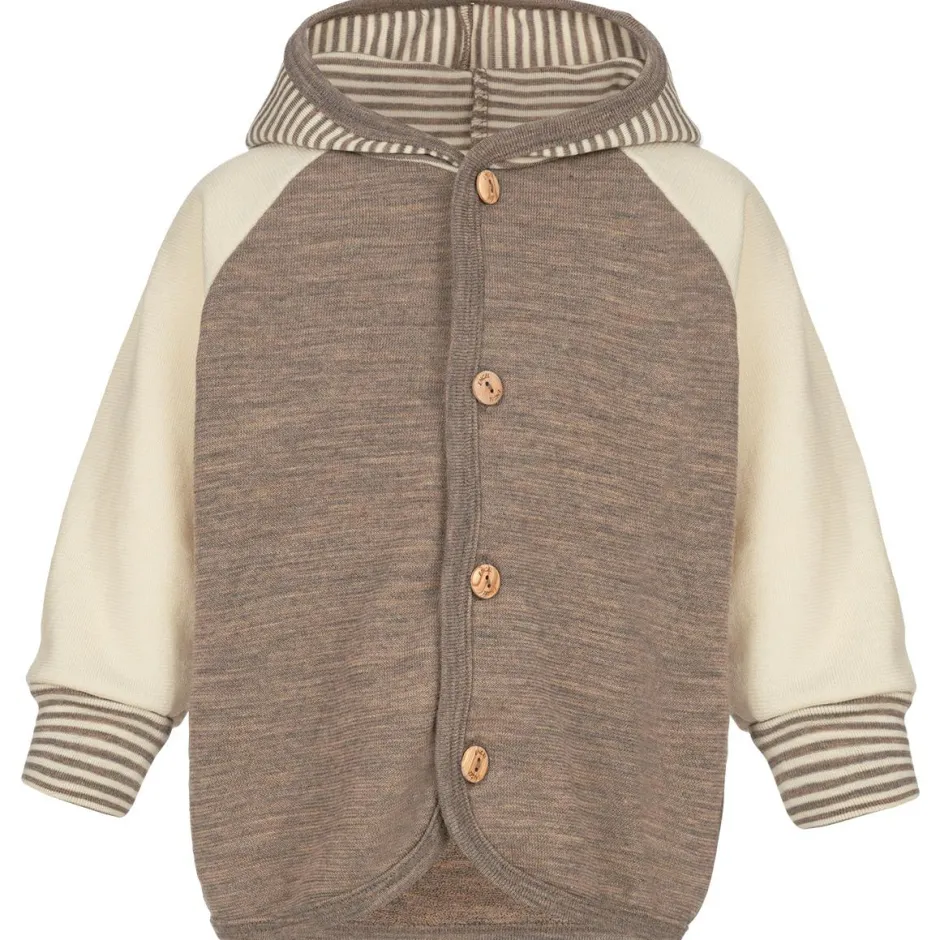 Kinder Engel - Baby-Kapuzenjacke mit Holzknöpfen - Freizeitjacke
