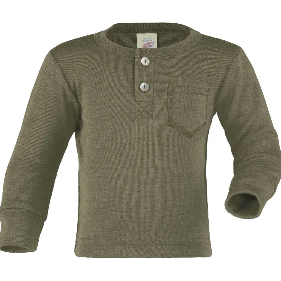 Engel Alltagsbekleidung|Shirts, Hemden & Longsleeves-- Baby Shirt mit Knopfleiste - Merinoshirt