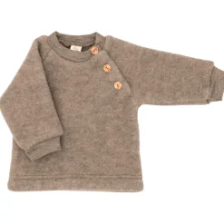 Engel Alltagsbekleidung|Pullover & Hoodies-- Kinder Raglanpullover mit Holzknöpfen - Wollpullover Walnuss Melange