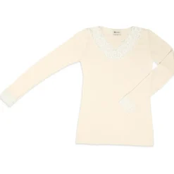 Engel Merinounterwäsche|Unterwäsche-- Women's Shirt L/S mit Spitze - Longsleeve Natur
