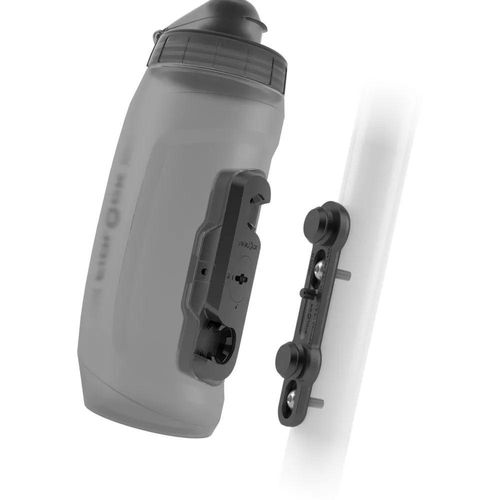 Fidlock - Twist Bottle 590 Antibacterial + Bike Base - Fahrrad Trinkflasche Transparent Black / Light Green Dirt Cover