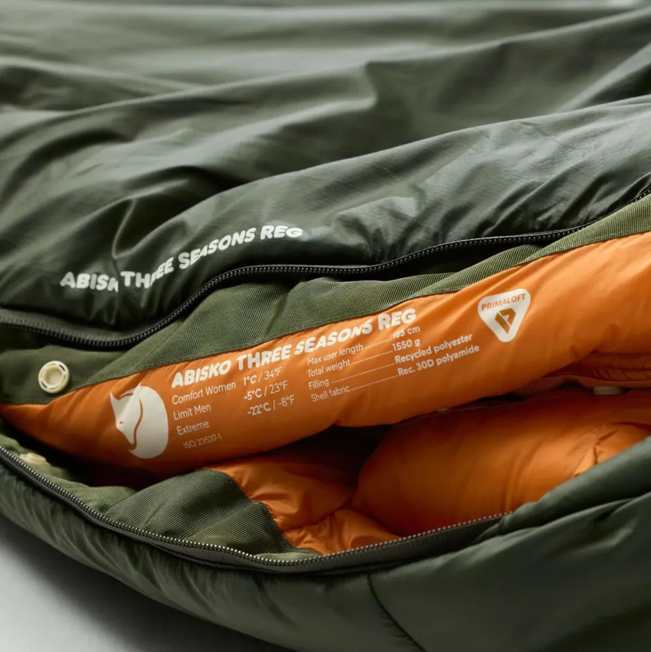 Fju00e4llru00e4ven Trekkingausrüstung|Kunstfaserschlafsäcke-Fjällräven - Abisko Three Season XL - Kunstfaserschlafsack Olive