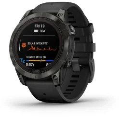 Garmin - Fenix 7 Pro Sapphire Solar - Multifunktionsuhr Carbon Grey DLC Titan with Black Band Sale