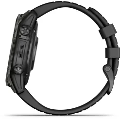 Garmin - Fenix 7 Pro Sapphire Solar - Multifunktionsuhr Carbon Grey DLC Titan with Black Band Sale