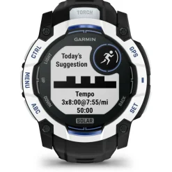 Garmin Pulsuhren|Laufausrüstung-- Instinct 3 Solar 50 - Multifunktionsuhr Black / Stone White / Black