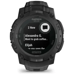 Garmin Pulsuhren|Laufausrüstung-- Instinct 3 Solar Tactical Edition 45 mm - Multifunktionsuhr Black / Black