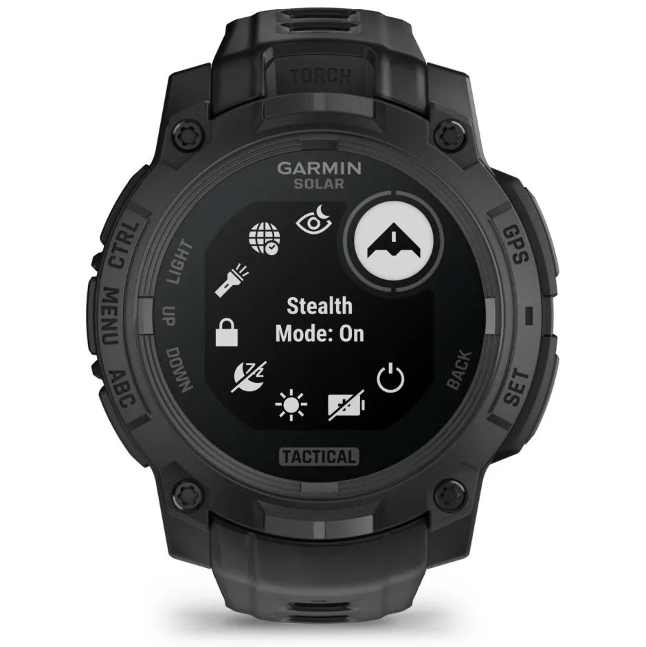 Garmin Pulsuhren|Laufausrüstung-- Instinct 3 Solar Tactical Edition 45 mm - Multifunktionsuhr Black / Black