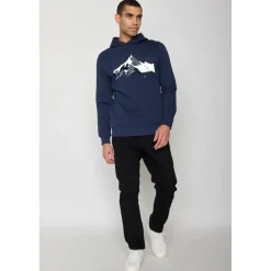 GreenBomb Alltagsbekleidung|Pullover & Hoodies-- Nature Mountain Ski Star Hoodie Cotton - Hoodie Navy
