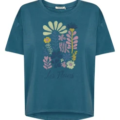 GreenBomb Alltagsbekleidung|T-Shirts-- Women's Les Fleurs Feel T-Shirt - T-Shirt True Blue