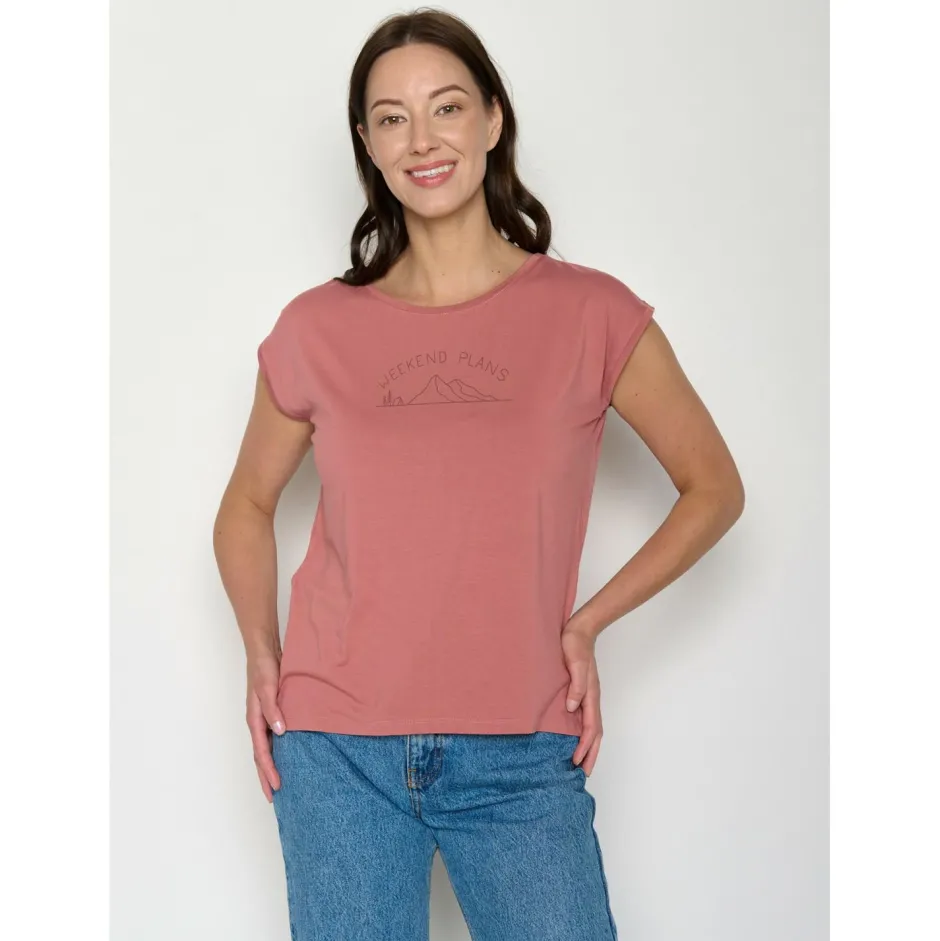 GreenBomb Alltagsbekleidung|T-Shirts-- Women's Weekend Plans Timid - T-Shirt Dark Rose