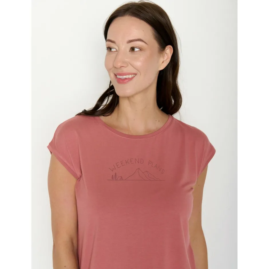 GreenBomb Alltagsbekleidung|T-Shirts-- Women's Weekend Plans Timid - T-Shirt Dark Rose